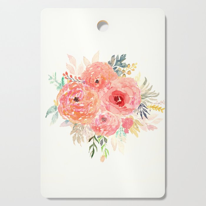 Pink Flower Bouquet Cutting Board Gallery Image 1