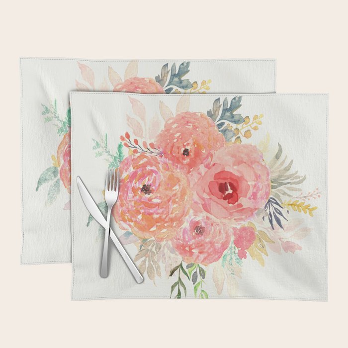 Pink Flower Bouquet Placemat Gallery Image 1
