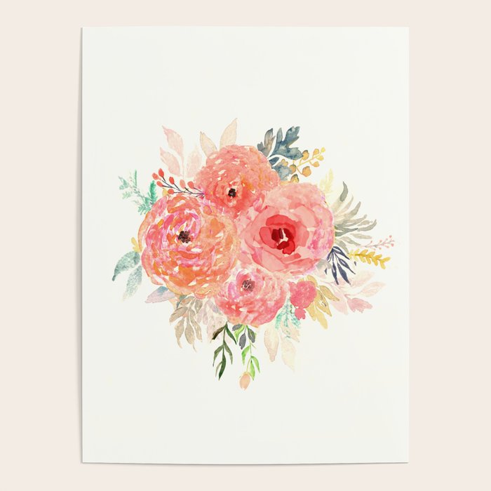 Pink Flower Bouquet Poster Gallery Image 1