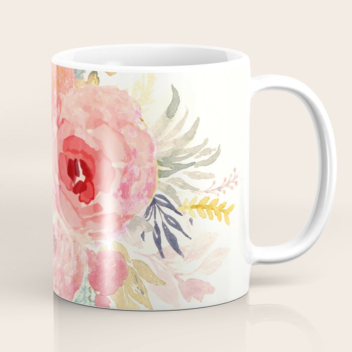 Pink Flower Bouquet Coffee Mug Gallery Image 1