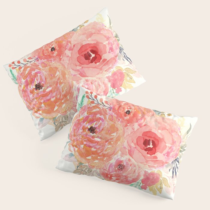 Pink Flower Bouquet Pillow Sham Gallery Image 3