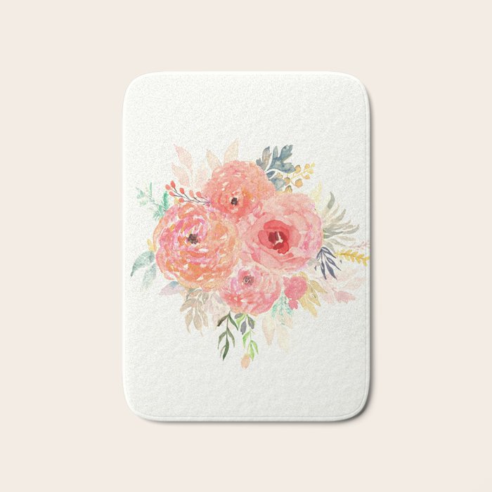 Pink Flower Bouquet Bath Mat Gallery Image 1