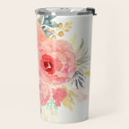 Pink Flower Bouquet Travel Mug Gallery Image 2