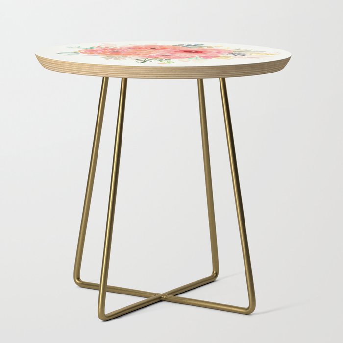 Pink Flower Bouquet Side Table Gallery Image 1