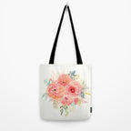Pink Flower Bouquet Tote Bag Gallery Image 2