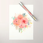 Pink Flower Bouquet Wrapping Paper Gallery Image 1