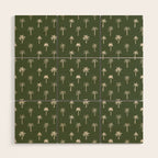 Vintage tropical palm tree beach pattern Wood Wall Art Gallery Image 1
