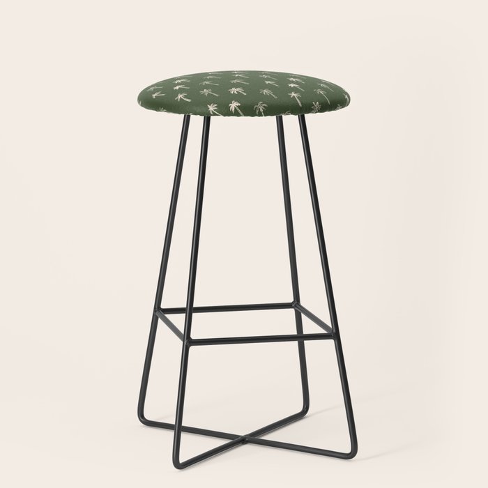 Vintage tropical palm tree beach pattern Stool Gallery Image 1