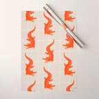 Crocodile - Orange & Pink Wrapping Paper Gallery Image 1