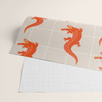 Crocodile - Orange & Pink Wrapping Paper Gallery Image 2