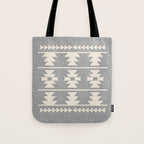Southwestern Pattern 131 Gray and Beige Tote Bag Gallery Image 1