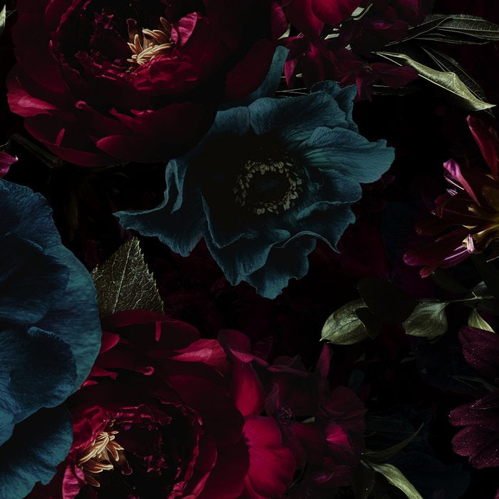 Vintage Black Dramatic Glamour Autumn Romanticism: Maximalism Moody Florals - Grand Millennial Burgundy And Teal Peonies Bouquets,  Nostalgic Gothic Mystic Night Flowers Coffee Mug Gallery Image 2