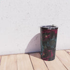 Vintage Black Dramatic Glamour Autumn Romanticism: Maximalism Moody Florals - Grand Millennial Burgundy And Teal Peonies Bouquets,  Nostalgic Gothic Mystic Night Flowers Travel Mug Gallery Image 4