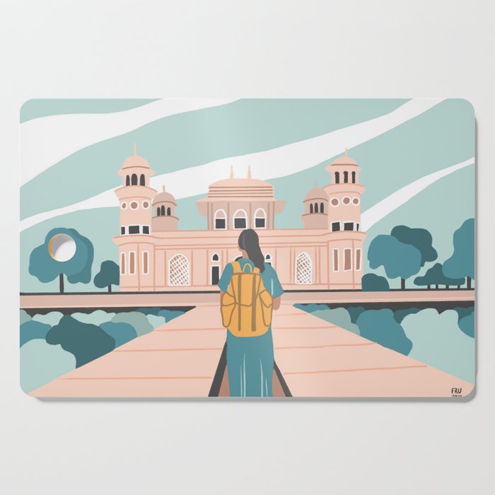 Girl traveling in India Cutting Board Gallery Image 1