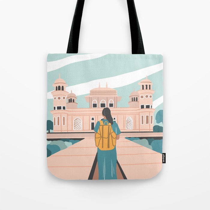 Girl traveling in India Tote Bag Gallery Image 1
