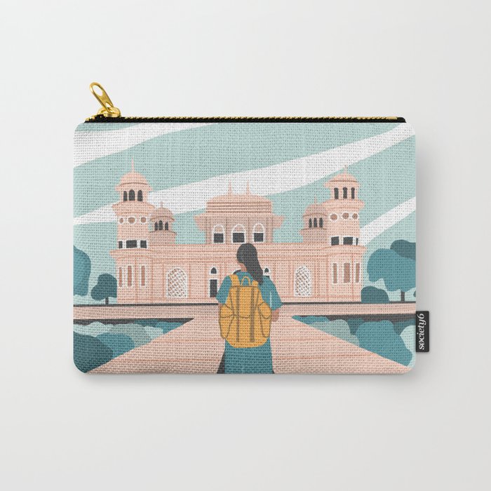 Girl traveling in India Carry All Pouch Gallery Image 1