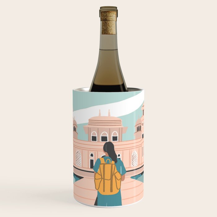 Girl traveling in India Wine Chiller Gallery Image 1