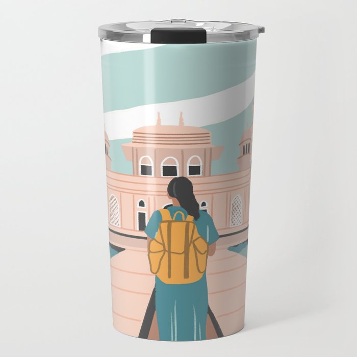 Girl traveling in India Travel Mug Gallery Image 1