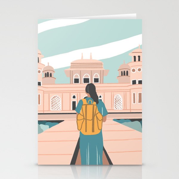 Girl traveling in India Stationery Card Gallery Image 1