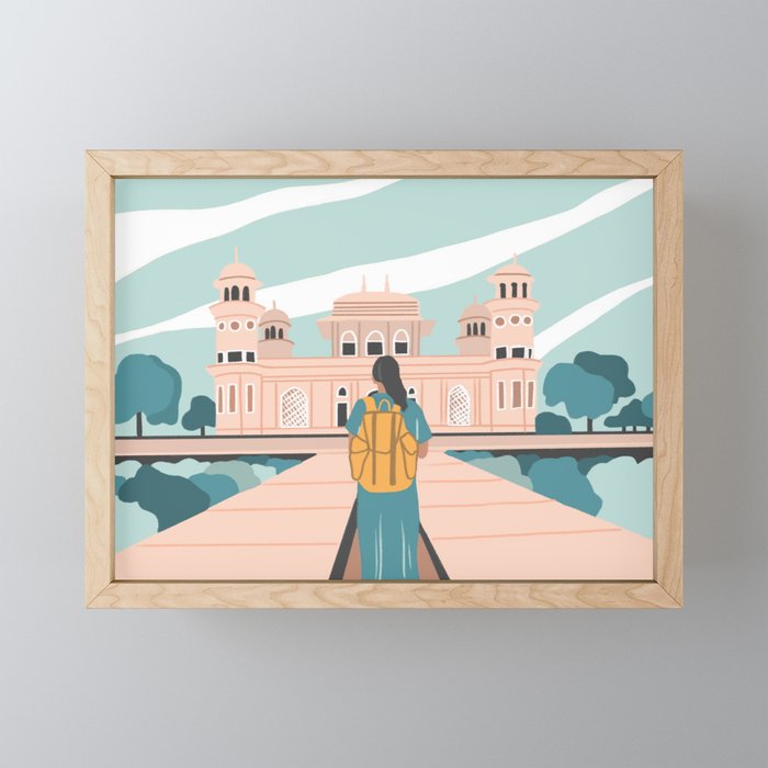 Girl traveling in India Mini Art Print Gallery Image 1