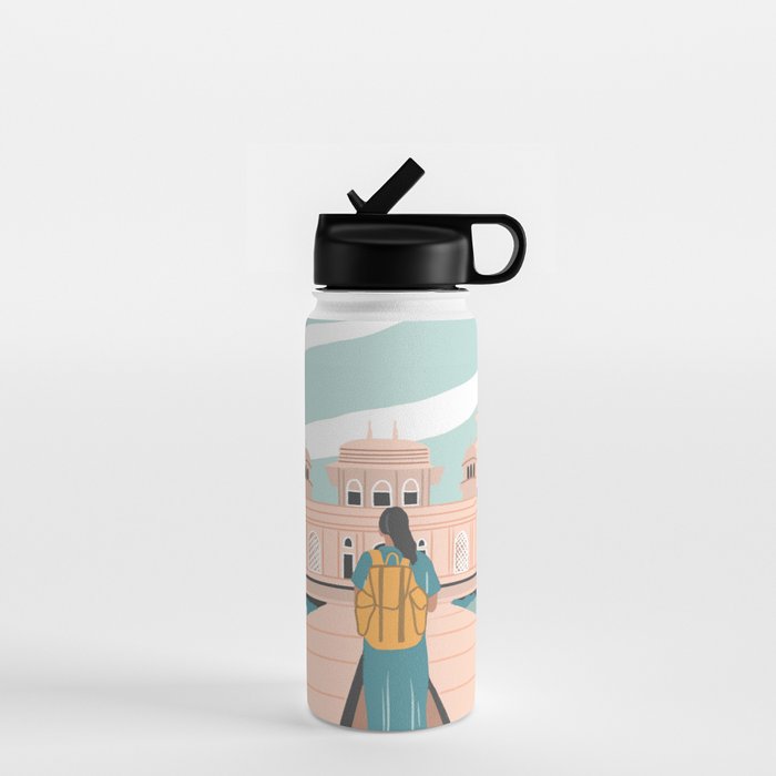 Girl traveling in India Water Bottle Gallery Image 1