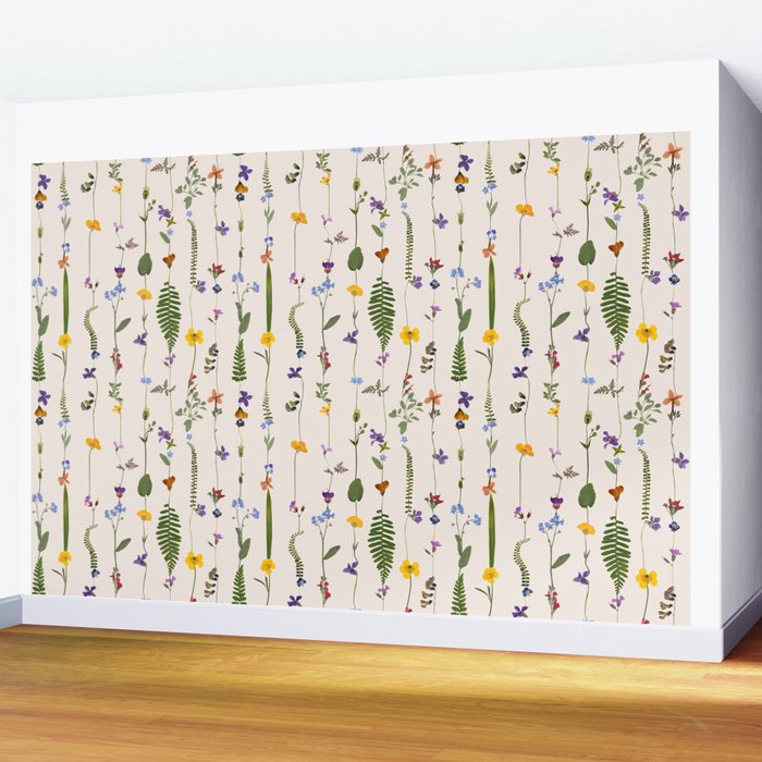 Pressed Florals Wall Mural Gallery Image 2