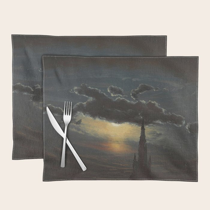 "Study of Clouds in Moonlight" by Knud Baade, 1848 Placemat Gallery Image 1