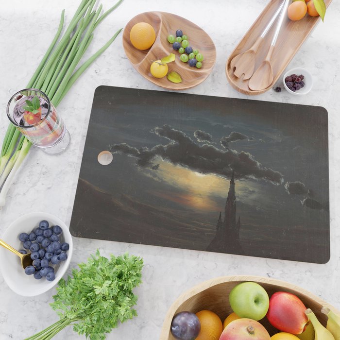 "Study of Clouds in Moonlight" by Knud Baade, 1848 Cutting Board Gallery Image 2