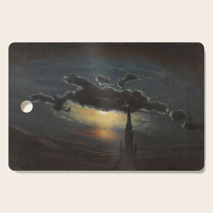 "Study of Clouds in Moonlight" by Knud Baade, 1848 Cutting Board Gallery Image 1