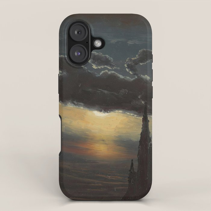 "Study of Clouds in Moonlight" by Knud Baade, 1848 iPhone Case Gallery Image 1