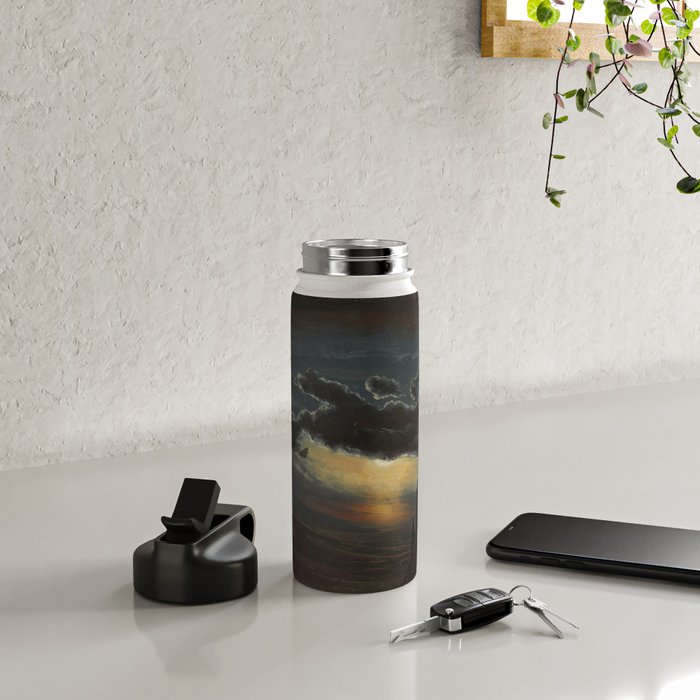 "Study of Clouds in Moonlight" by Knud Baade, 1848 Water Bottle Gallery Image 4