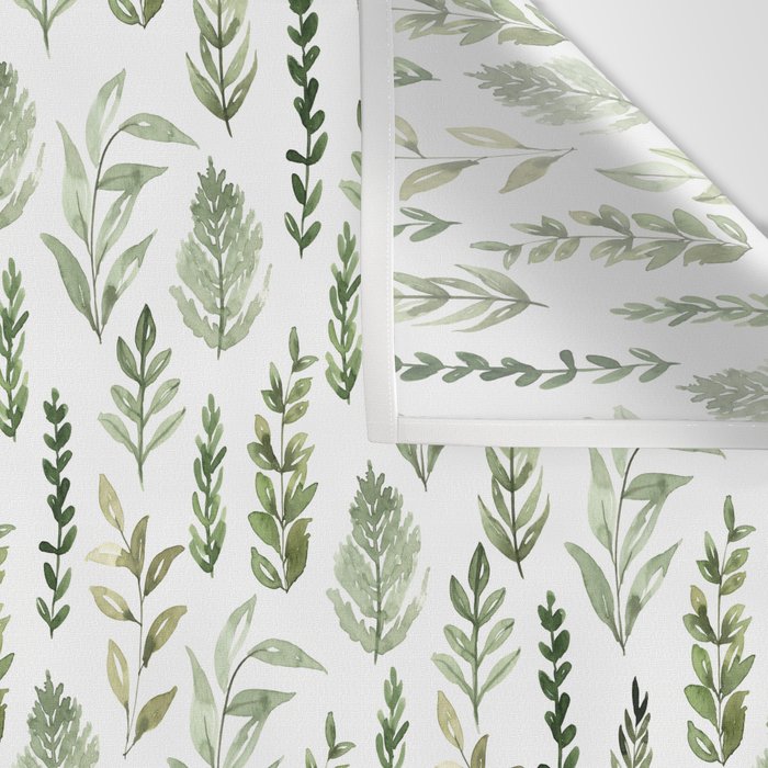 Watercolor leaves Wall Tapestry Gallery Image 3