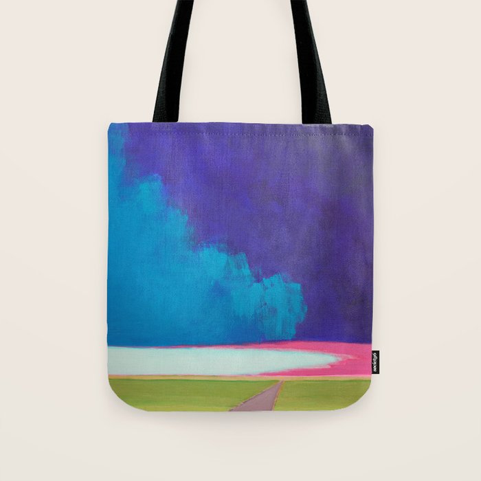 Summer Storm with Green Fields Tote Bag Gallery Image 1