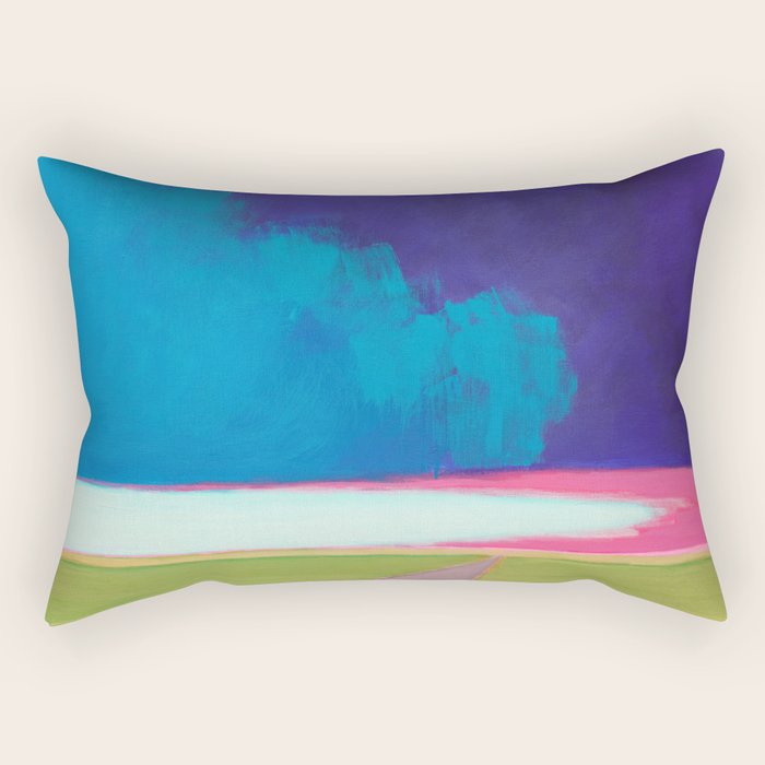 Summer Storm with Green Fields Rectangular Pillow Gallery Image 1