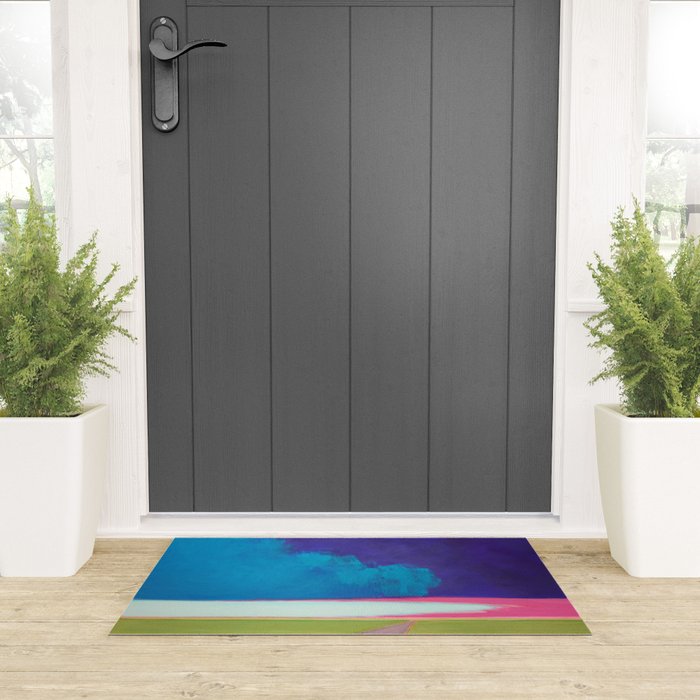 Summer Storm with Green Fields Welcome Mat Gallery Image 3