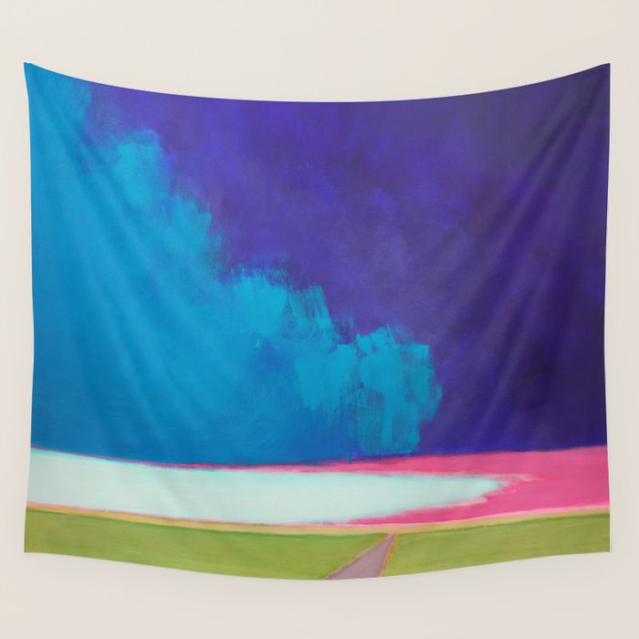 Summer Storm with Green Fields Wall Tapestry Gallery Image 4