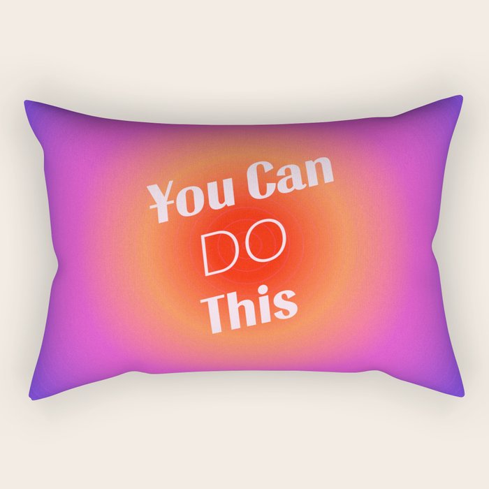 You Can Do This - Gradient Inspirational Quotes Rectangular Pillow Gallery Image 1