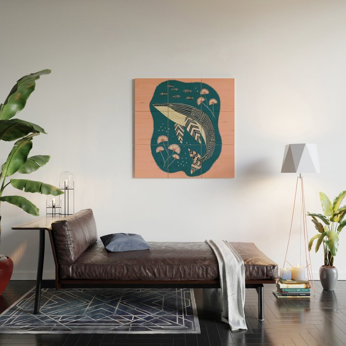 Whale in Bloom Wood Wall Art Gallery Image 2