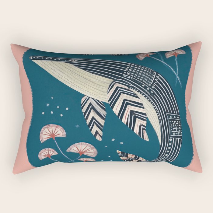 Whale in Bloom Rectangular Pillow Gallery Image 1