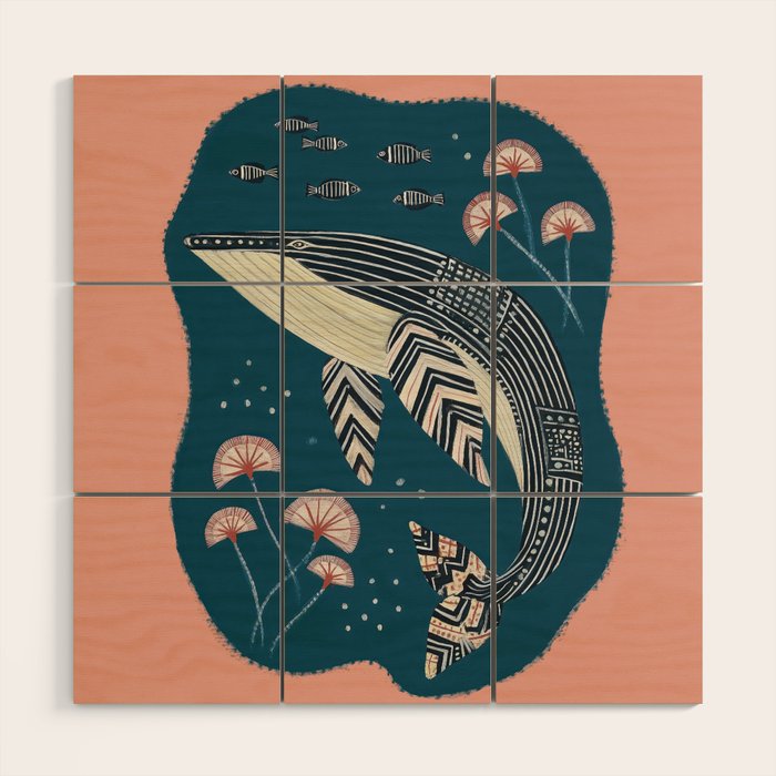Whale in Bloom Wood Wall Art Gallery Image 1