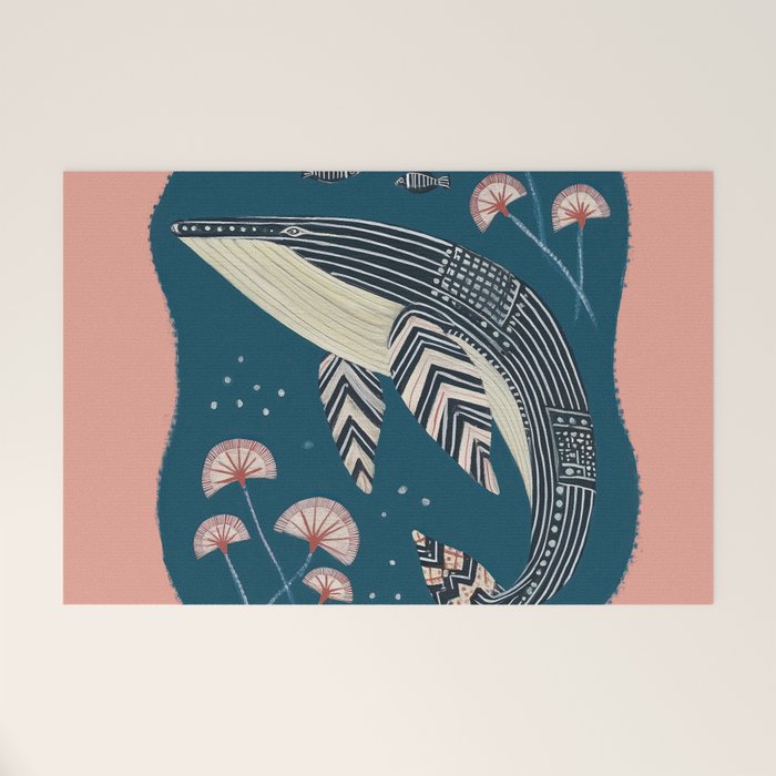 Whale in Bloom Welcome Mat Gallery Image 1