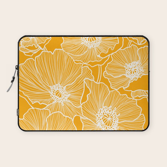 Saffron Yellow Poppies Laptop Sleeve Gallery Image 1