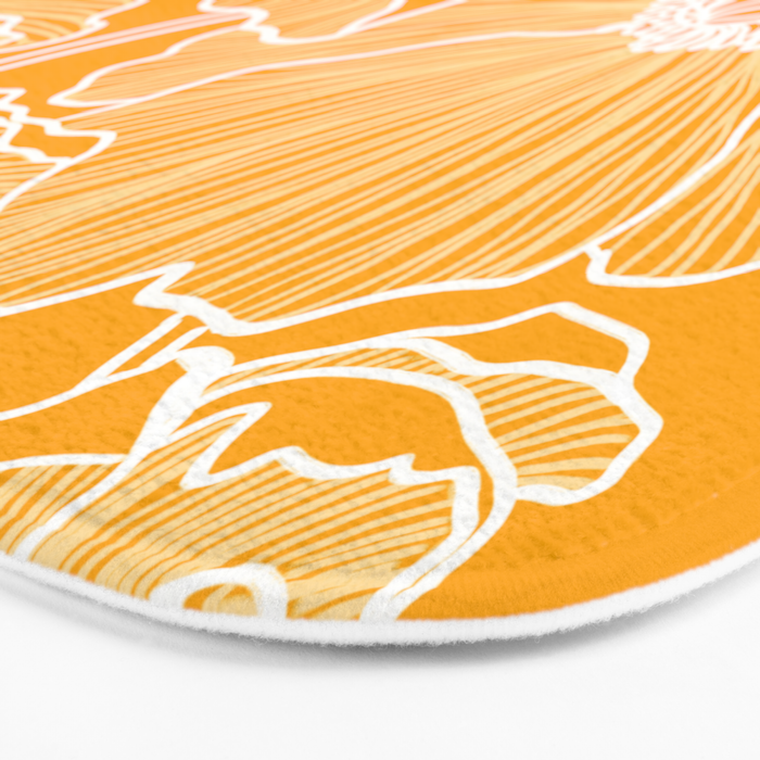 Saffron Yellow Poppies Bath Mat Gallery Image 3