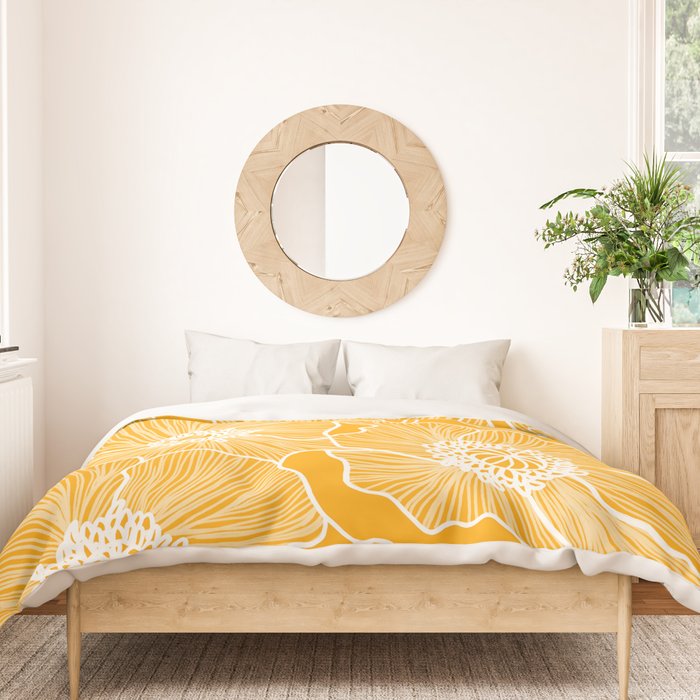 Saffron Yellow Poppies Duvet Cover Gallery Image 3