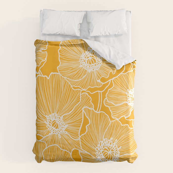 Saffron Yellow Poppies Duvet Cover Gallery Image 6