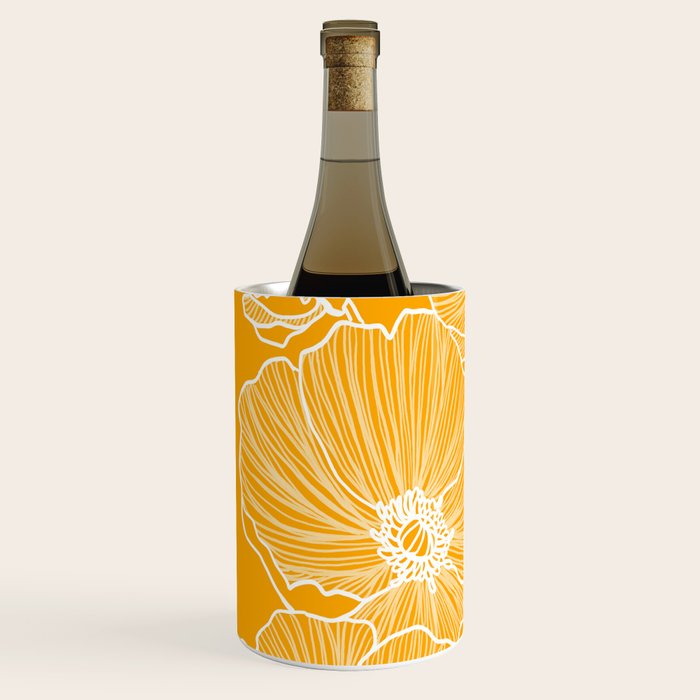 Saffron Yellow Poppies Wine Chiller Gallery Image 2