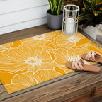 Saffron Yellow Poppies Outdoor Rug Gallery Image 2