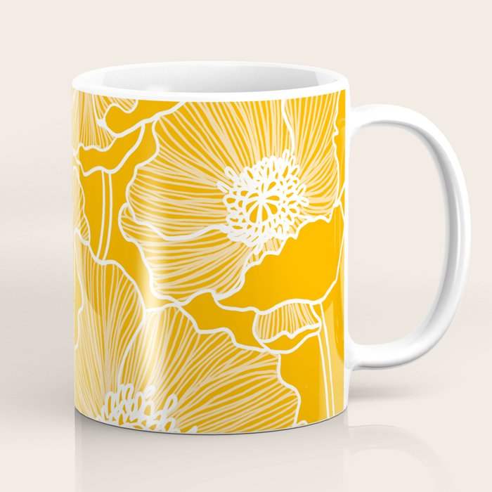 Saffron Yellow Poppies Coffee Mug Gallery Image 1