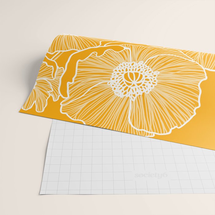 Saffron Yellow Poppies Wrapping Paper Gallery Image 2