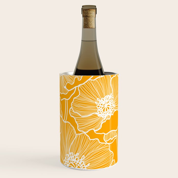 Saffron Yellow Poppies Wine Chiller Gallery Image 3